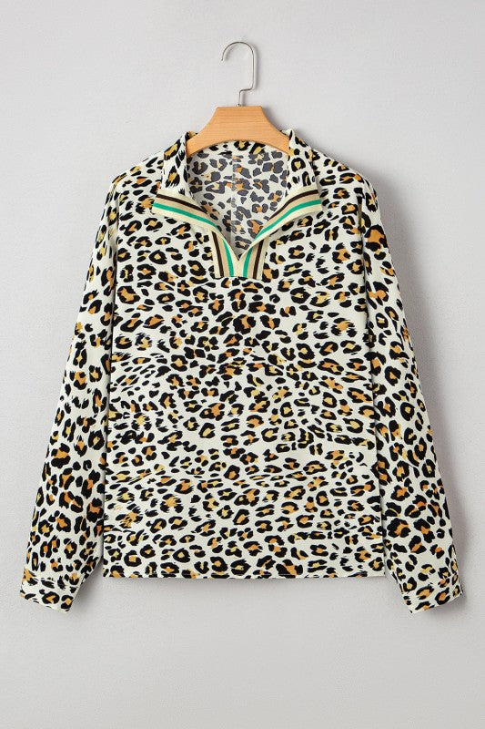 Laurel Leopard V Neck Blouse boutique fashion for women