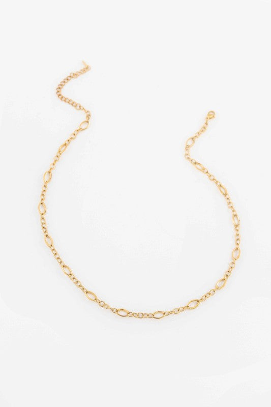 Spaced Oval Link Necklace Gold