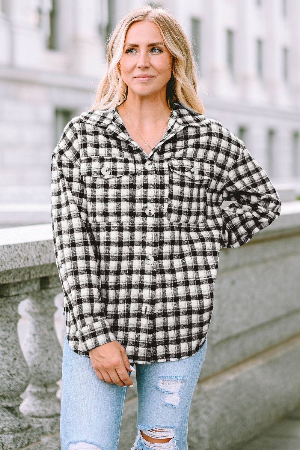 Ava Print Chest Tunic Shacket