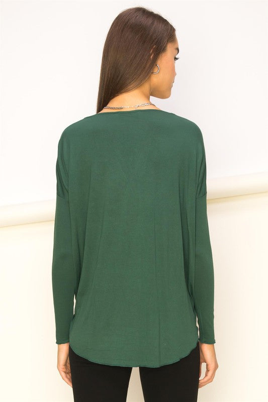 Enticing Endeavors Long Sleeve Surplice Top