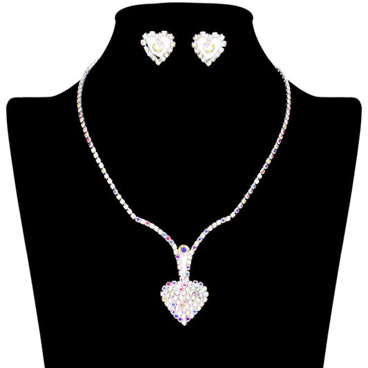 Rhinestone Paved Heart Necklace