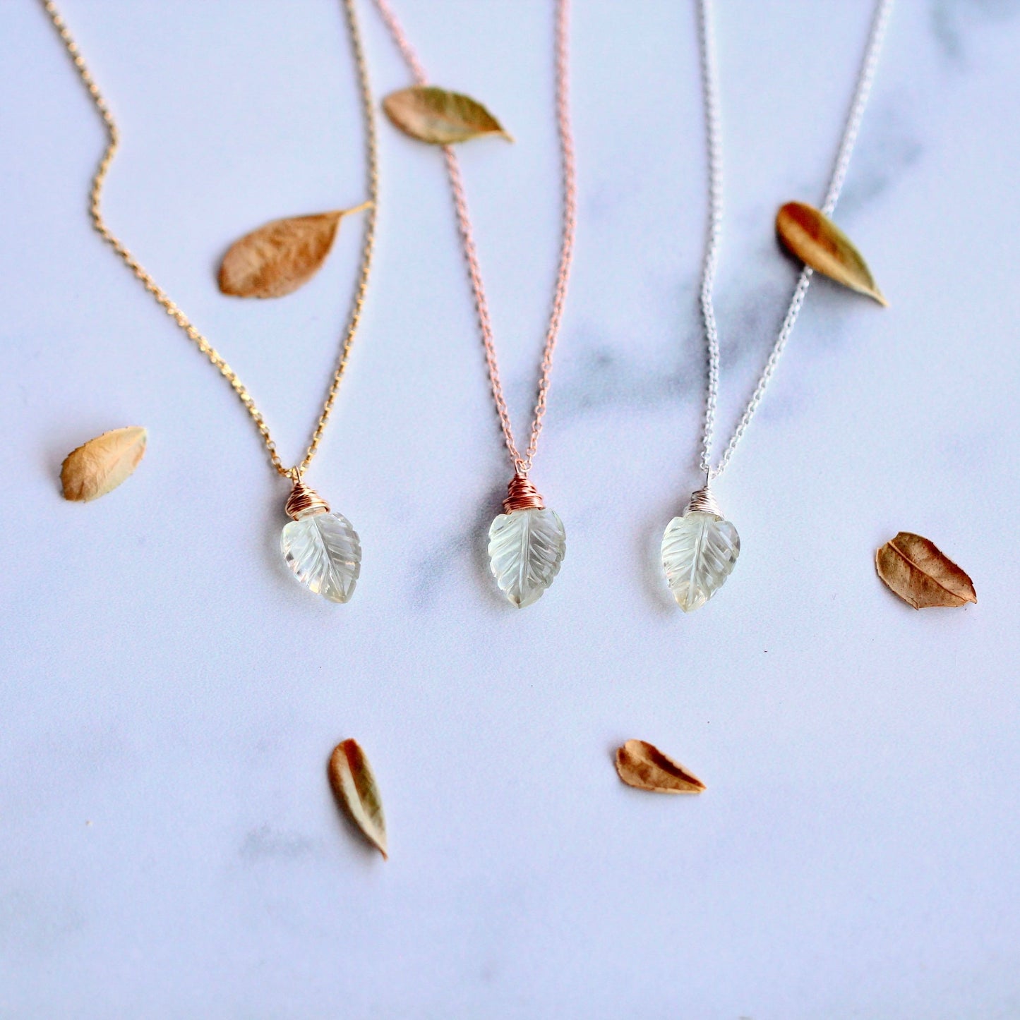 Palm Necklace - Prasiolite
