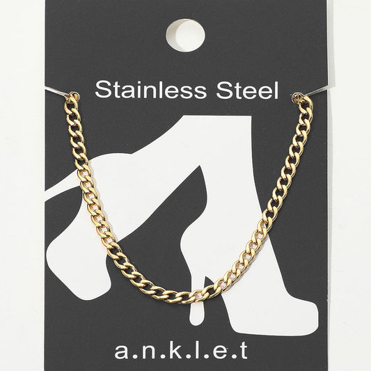 Stainless Steel Curb Chain Anklet