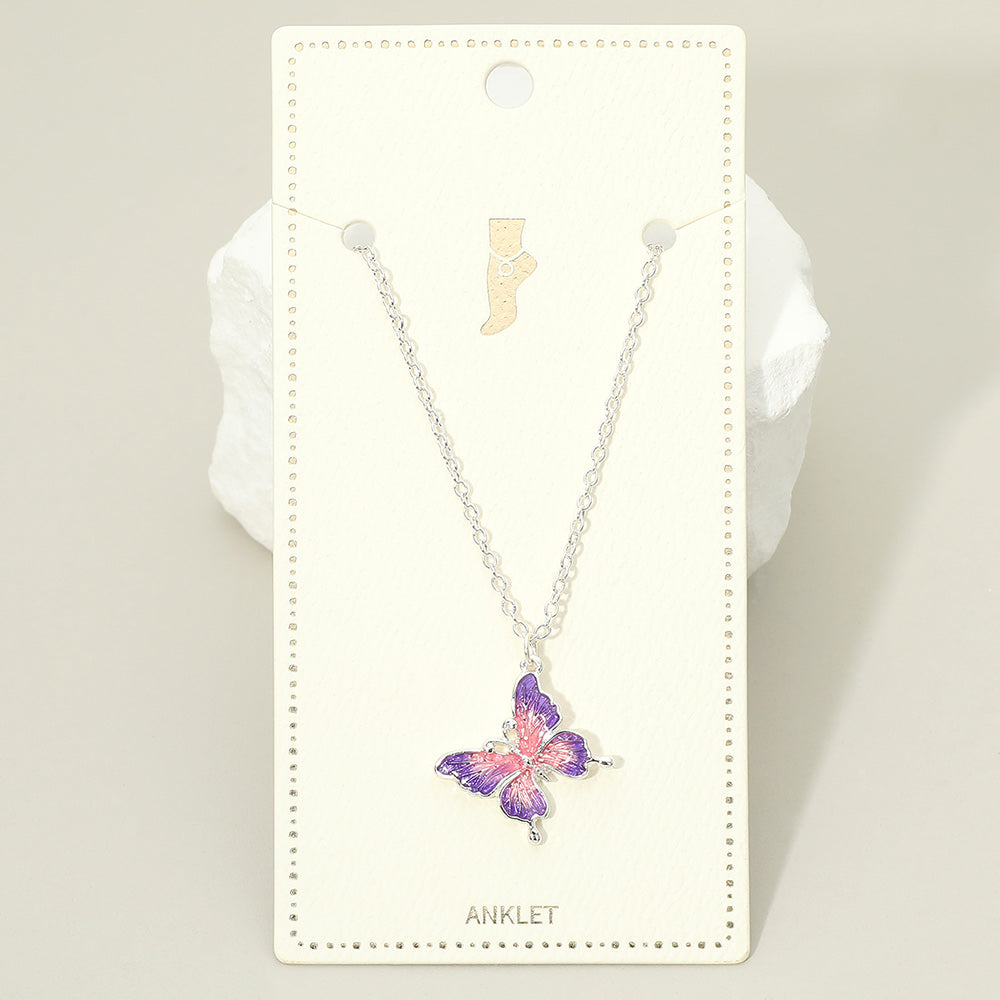 Ombre Butterfly Charm Anklet