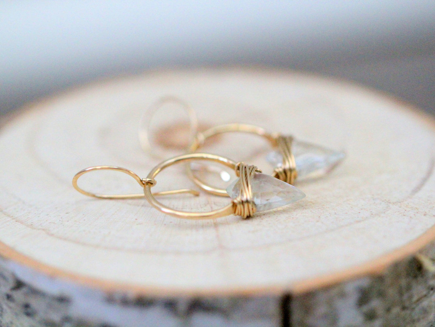 Albatross Earrings - Crystal Quartz