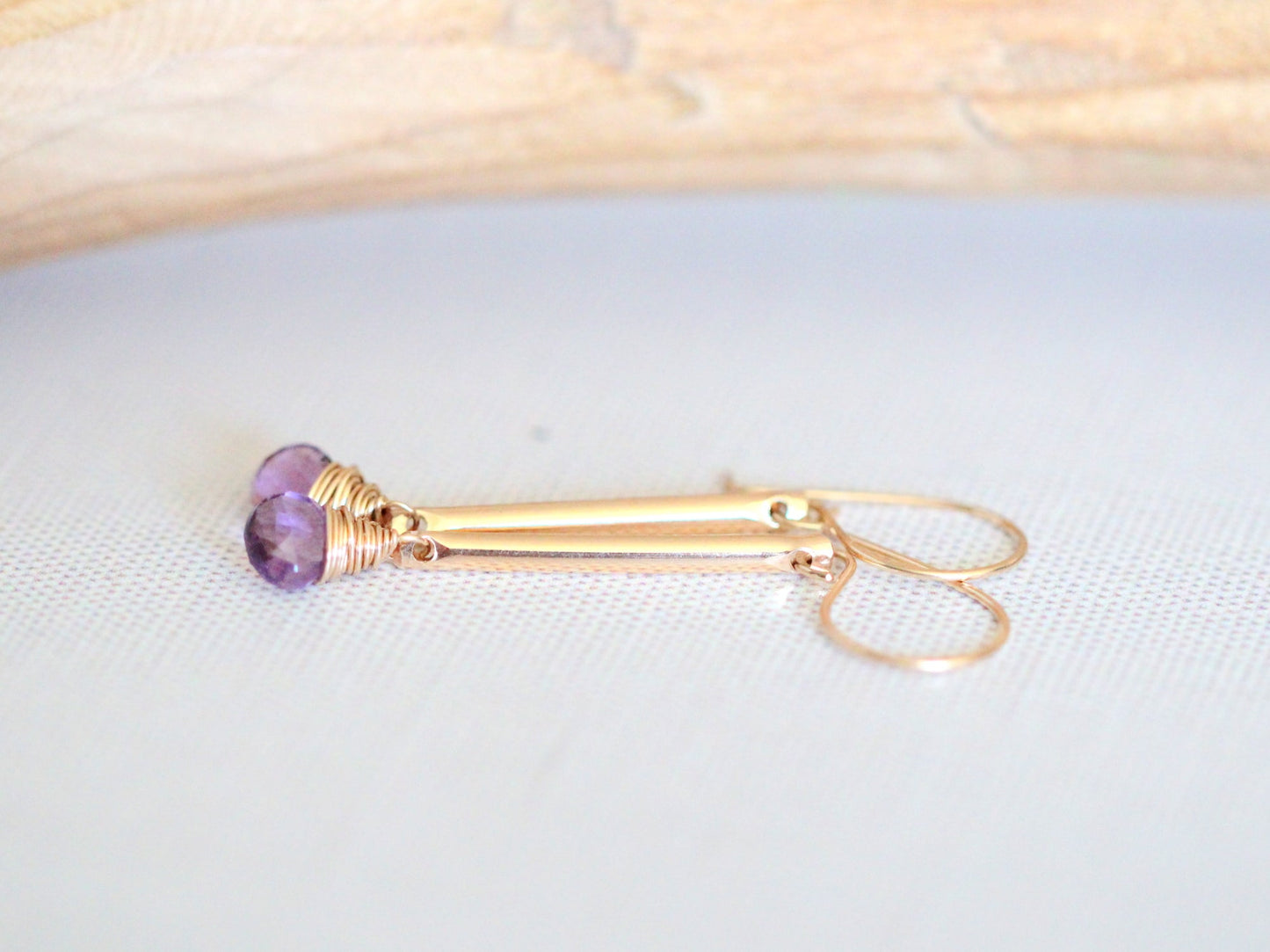 Amethyst Bar Earrings
