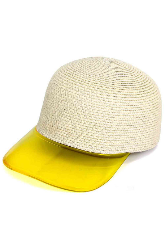 Straw Baseball Cap with Transparent Color Brim