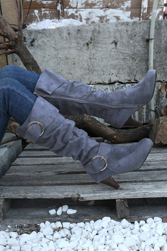 Kennedy Dual Buckle Strap Side Zip Boots