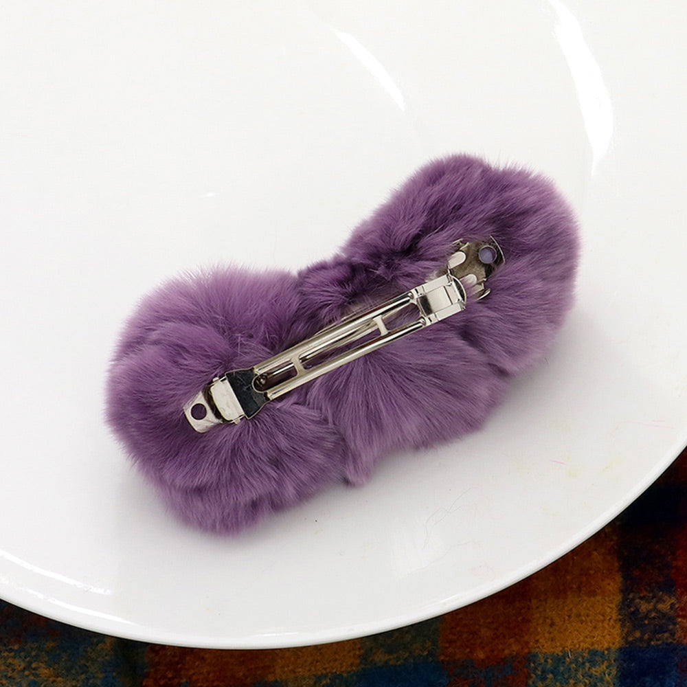 Faux Fur Triple Pom Pom Barrette