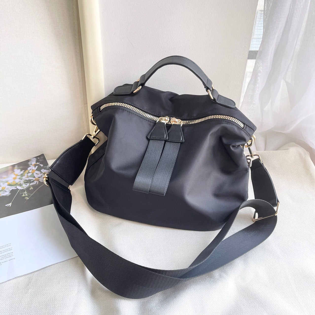 Demi Nylon Hobo Crossbody