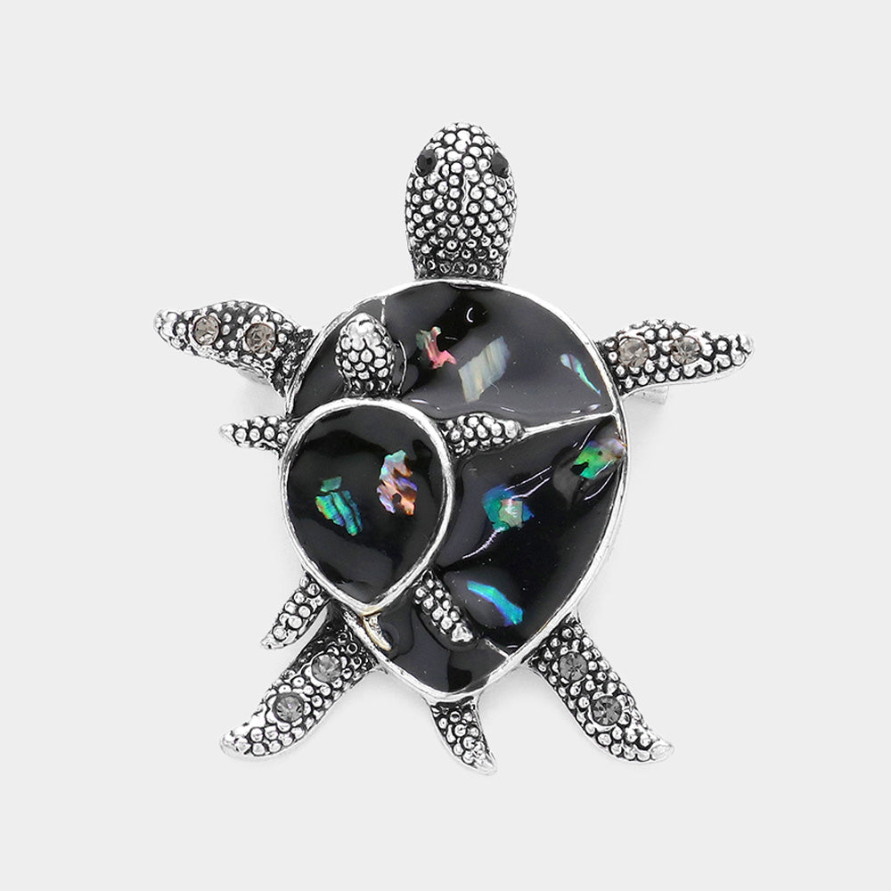 Enamel Turtle Pin Brooch