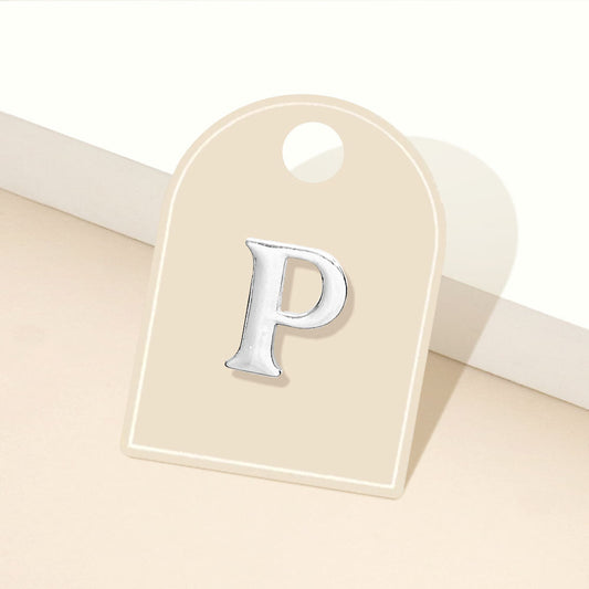 -P- Metal Initial Monogram Lapel Mini Pin Brooch