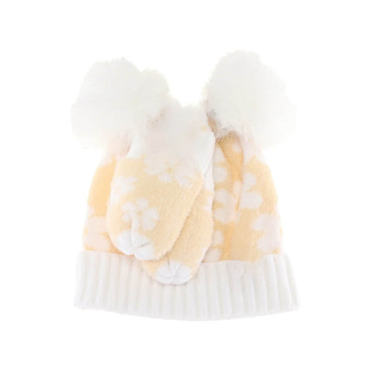 BABY Daisy C.C Pom Pom Beanie and Glove Set