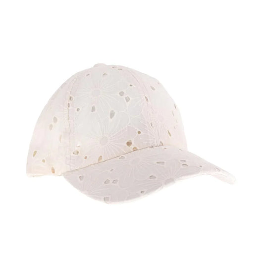 C.C EMBROIDERED Floral Cotton Pony Cap