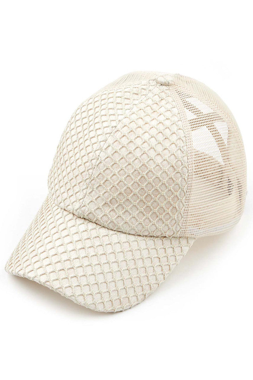 C.C GLITTER NETS CRISS-CROSS PONYCAP