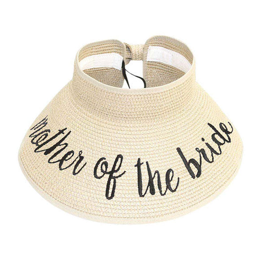 Mother Of The Bride Message Roll Up Foldable Visor Sun Hat