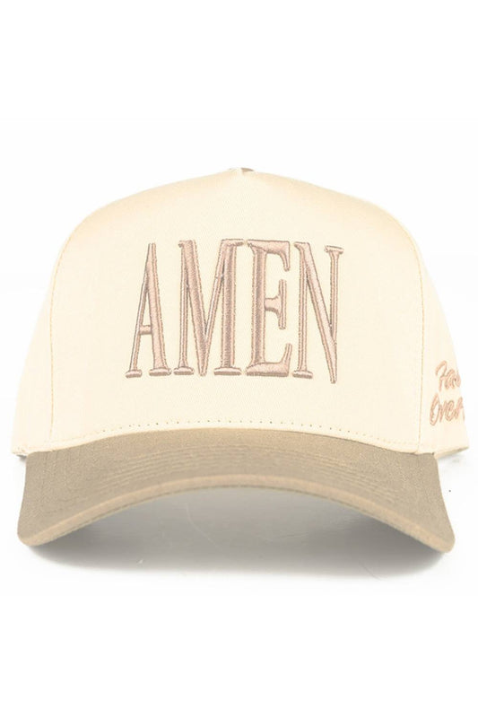 C.C AMEN Embroidered Letter Two Tone Trucker Hat