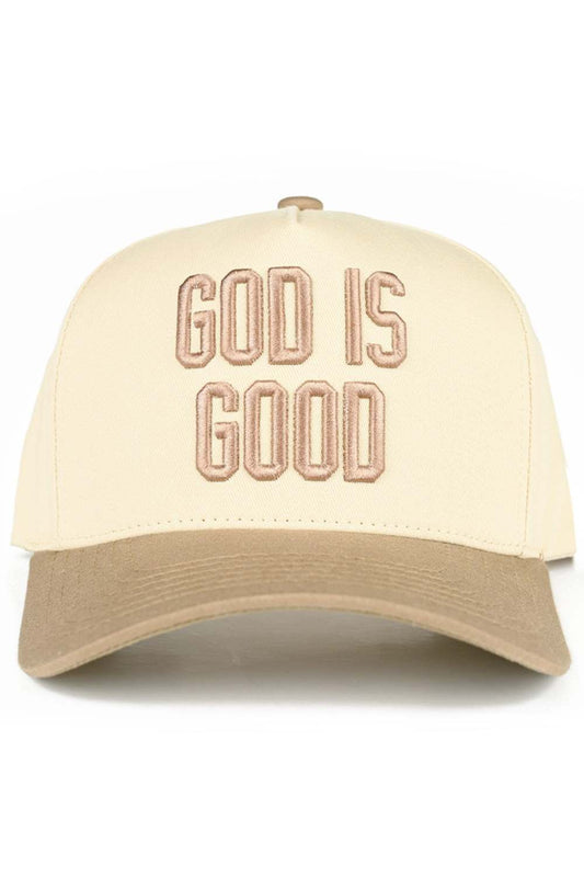 C.C GOD IS GOOD Embroidered Letter Two Tone Trucker Hat