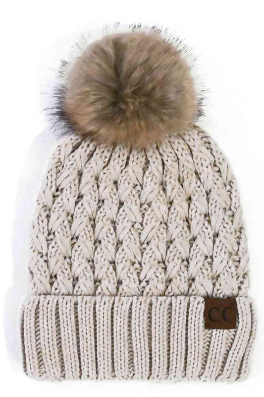 C.C Lattice Crossover Stitch Beanie