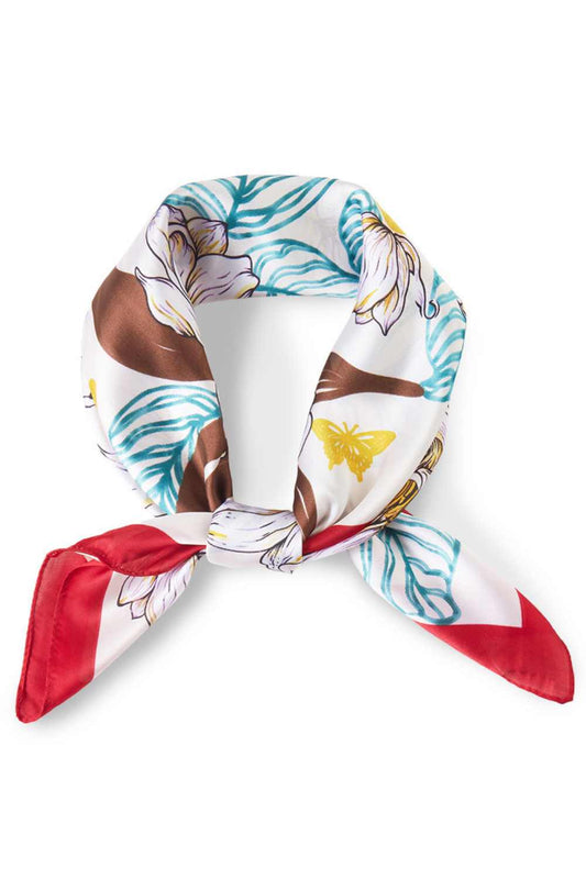 Flower Line Detail Print Bandana Summer Scarf