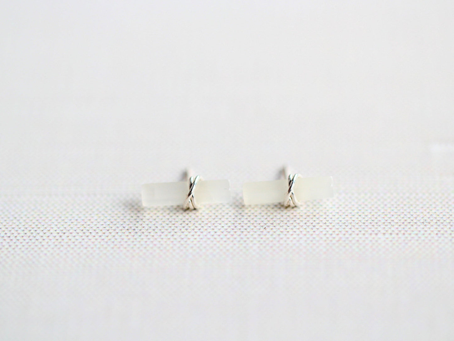 Birch Studs - Moonstone