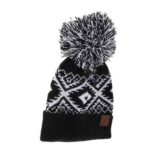 Aztec Multi-Colored Pom C.C Beanie