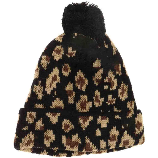 Baby Leopard Single Pom C.C Beanie