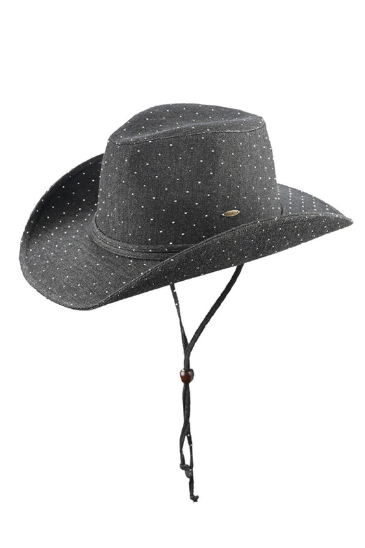 C.C All Over Rhinestone Denim Cowboy Hat