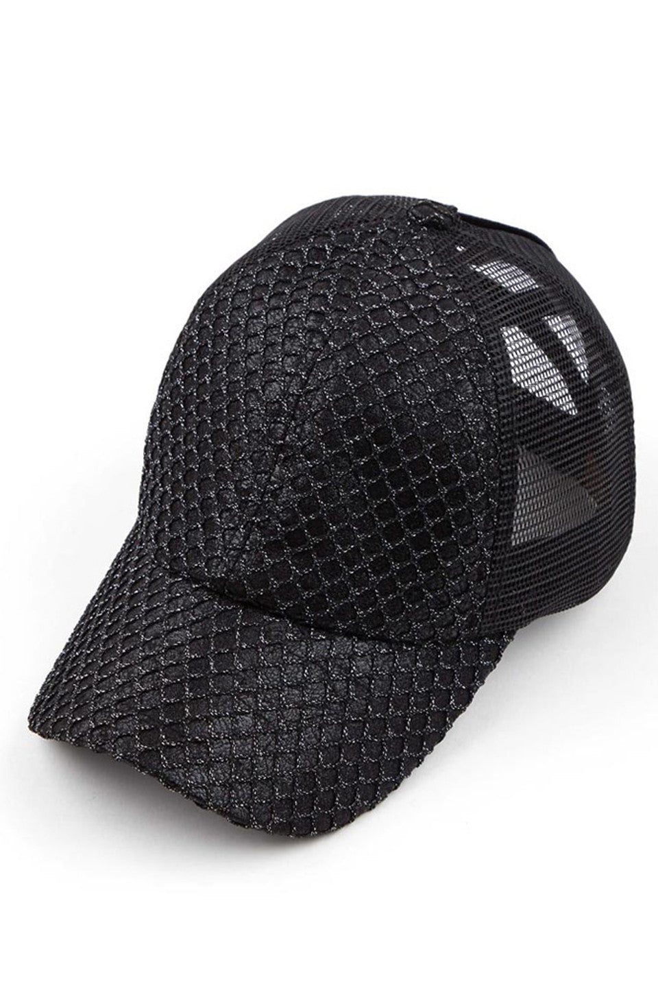C.C GLITTER NETS CRISS-CROSS PONYCAP