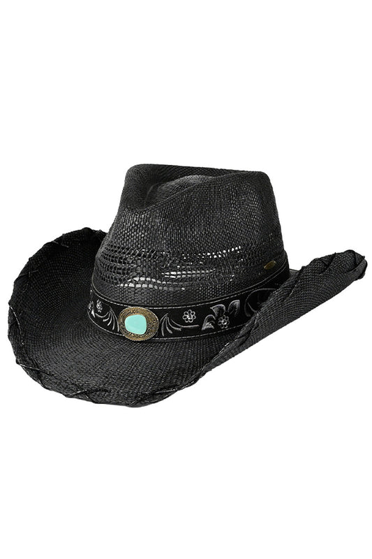 C.C Metallic X Stitches Ventead Cowboy Hat