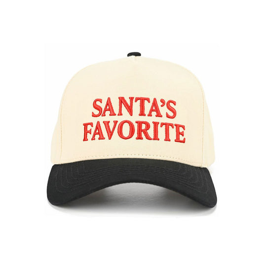 C.C SANTA'S FAVORITE Letter Embroidered Christmas Theme Trucker Hat Baseball Cap
