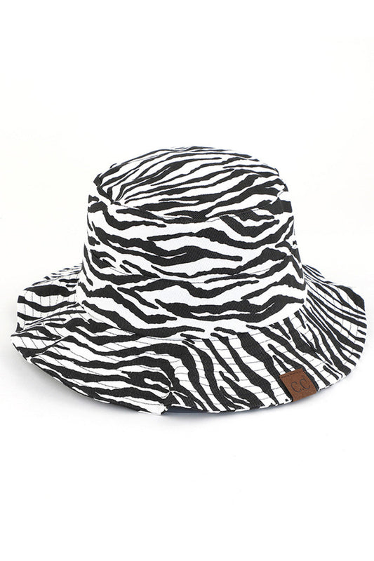 C.C ZEBRA PRINT BUCKET HAT