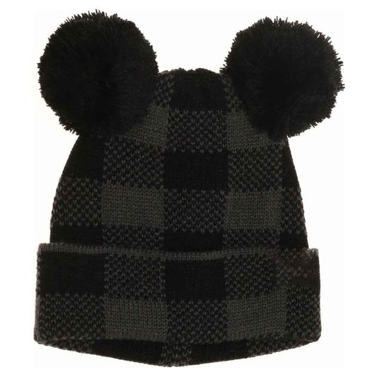BABY Buffalo Plaid Pom Pom C.C Beanie