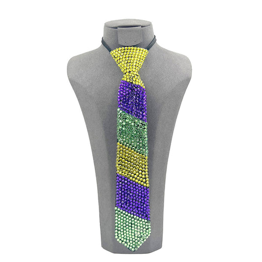 Mardi Gras Bling Neck Tie Necklace