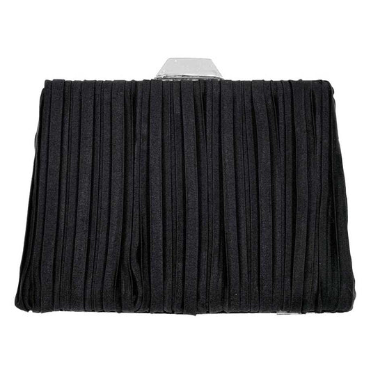 Pleated Evening Clutch Crossbody Bag