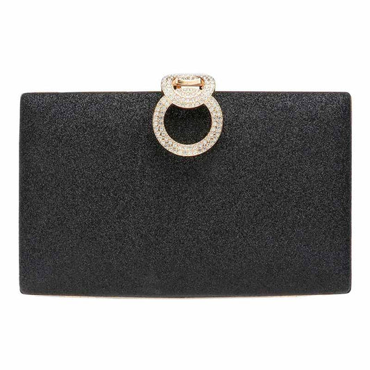 Shimmery Evening Clutch Crossbody Bag