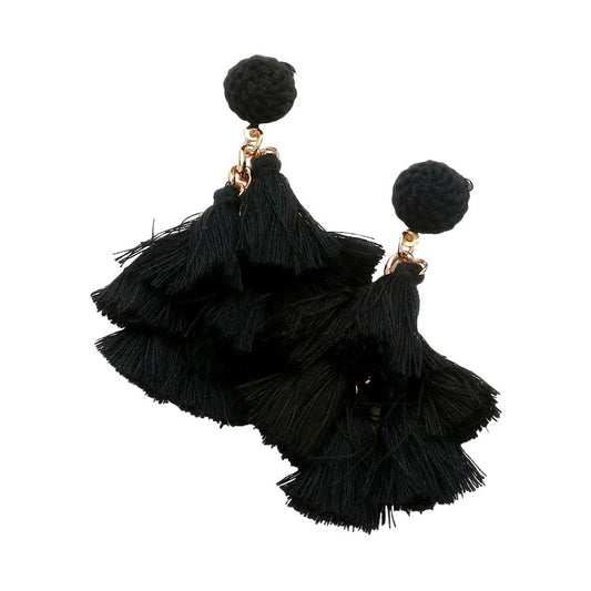 Tassel Cluster Vine Dangle Earrings