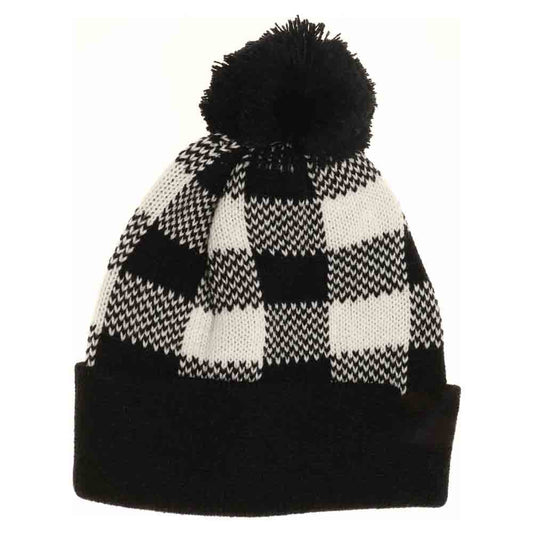 BABY Buffalo Plaid Pom C.C Beanie