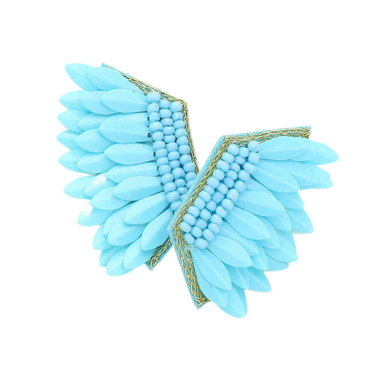 Felt Back Boho Fringe Beaded Earrings