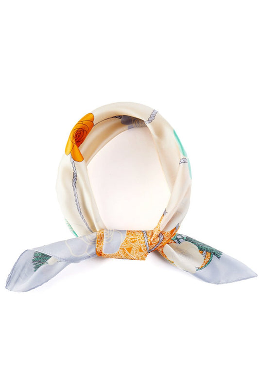 Flower and Tassel Pattern Print Bandana Scarf