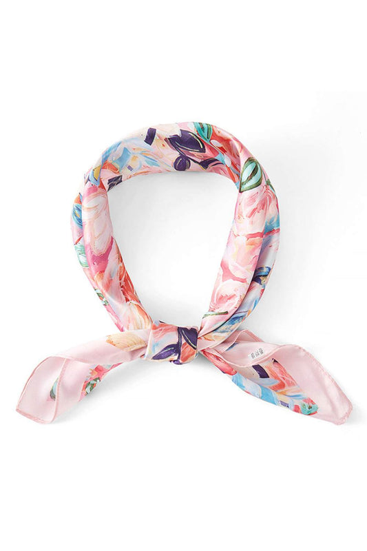 Multi Color with Flowers Print Bandana Summer Scarf