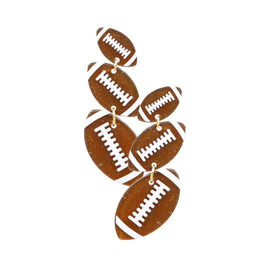 Acetate Football Link Earrings