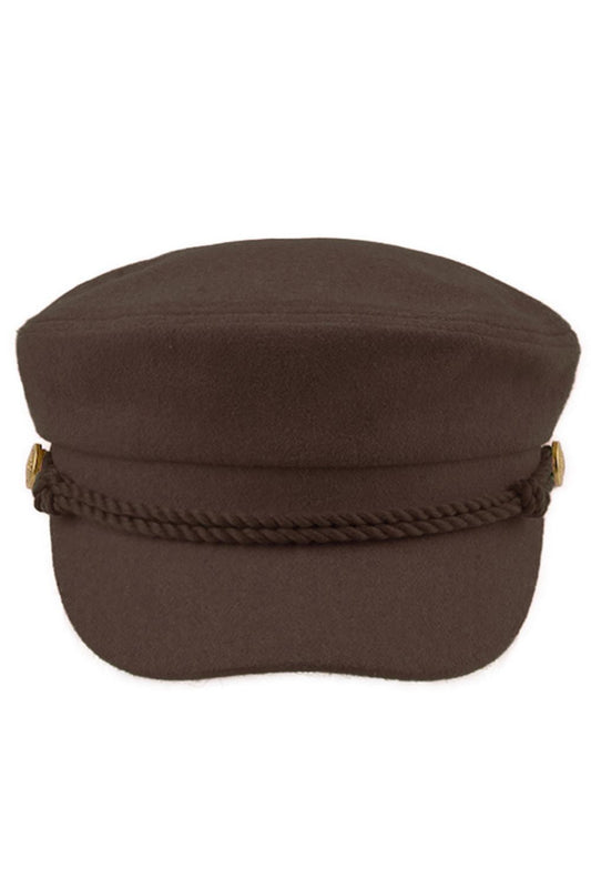C.C Rope with Button Deco Solid Fisherman's Cap