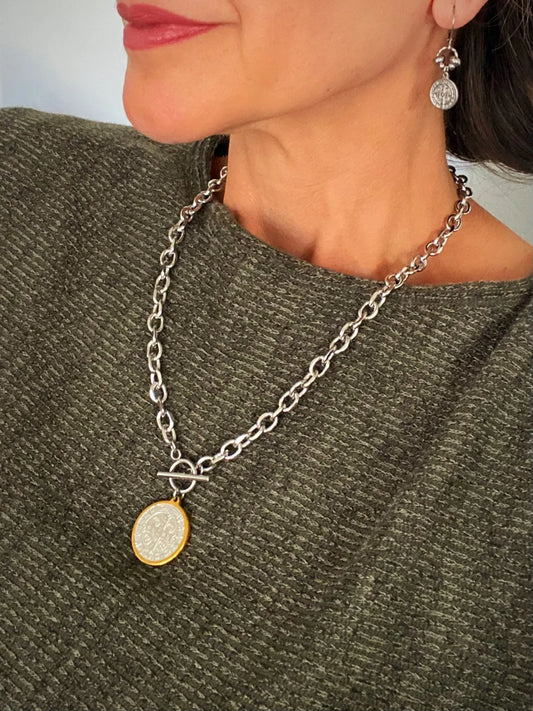ST. BENEDICT TOGGLE NECKLACE