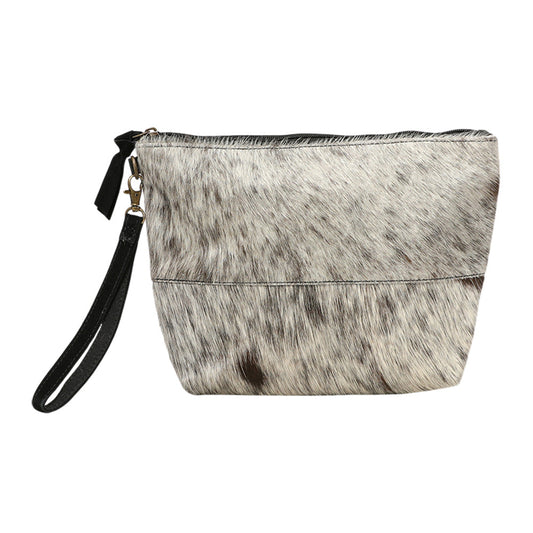 Animal Patterned Genuine Leather Clutch Bag