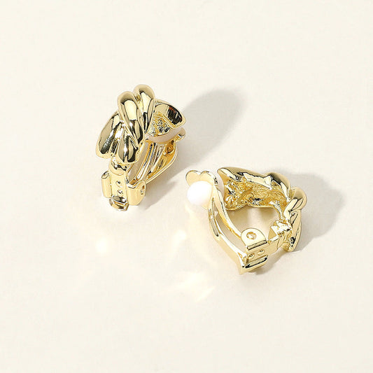 Twisted Metal Clip on Earrings