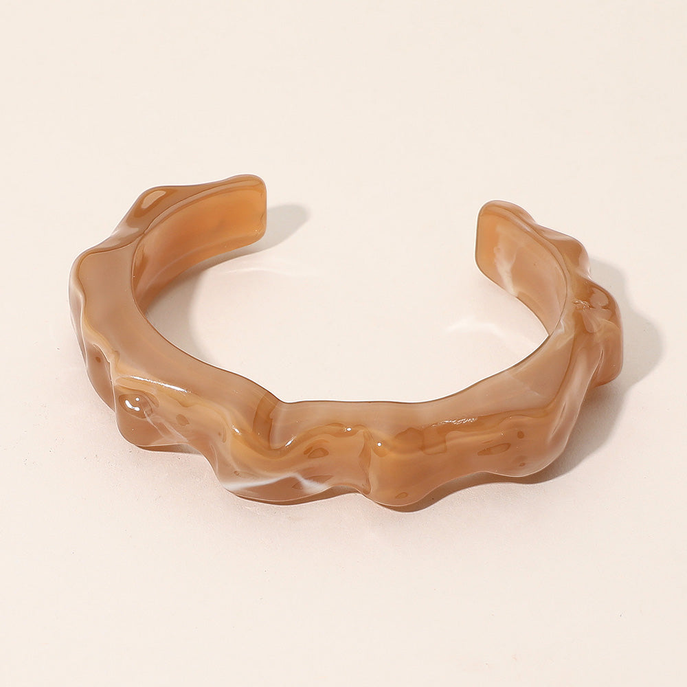Sculptural Marbled Resin Cuff Bracelet