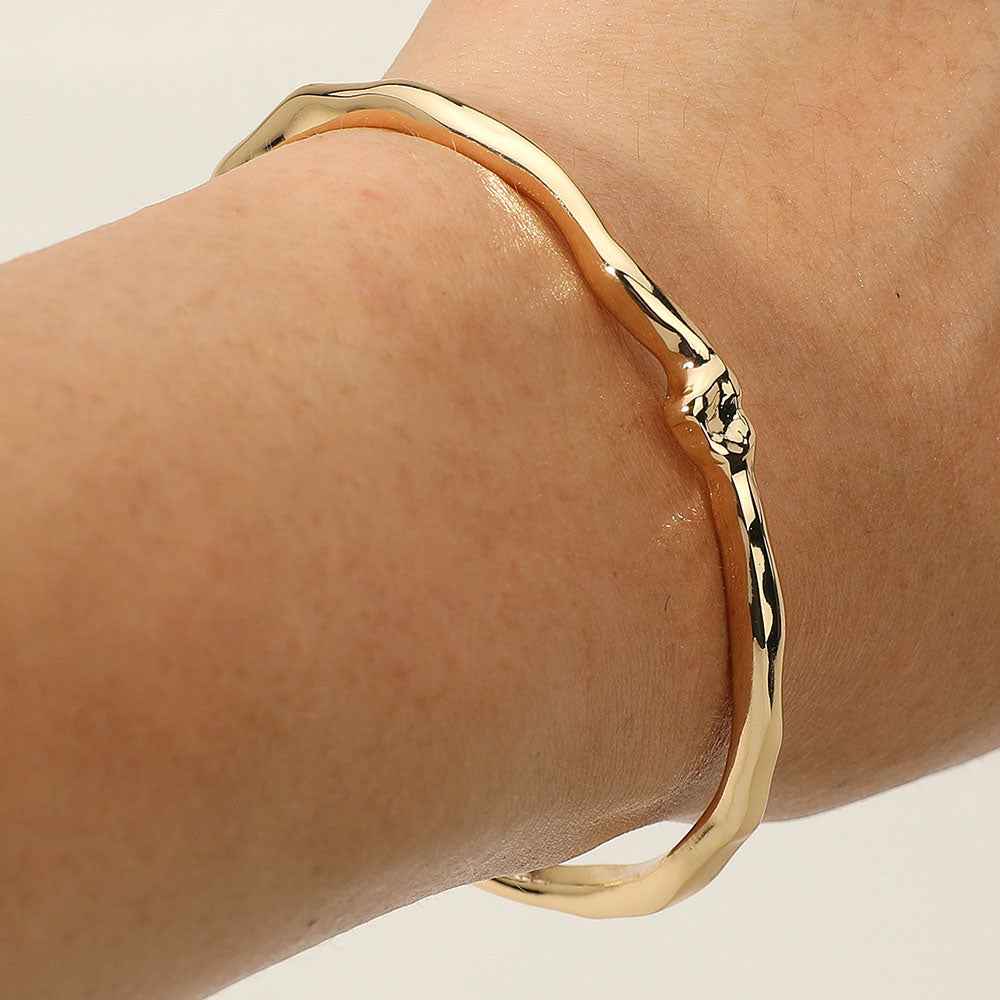 Sculptural Metal Organic Form Cuff Bracelet