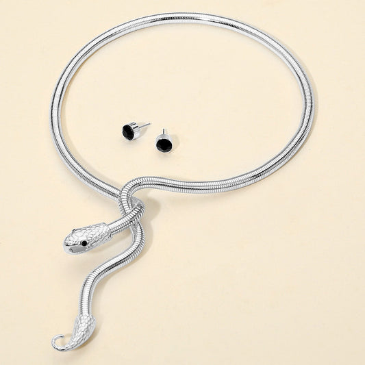 Snake Drop Choker Necklace
