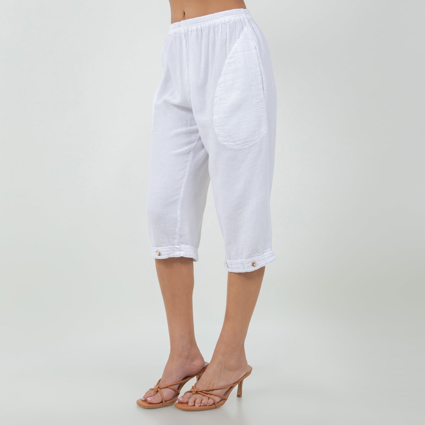 Women's Cotton Gauze Nydia Capri With Pockets